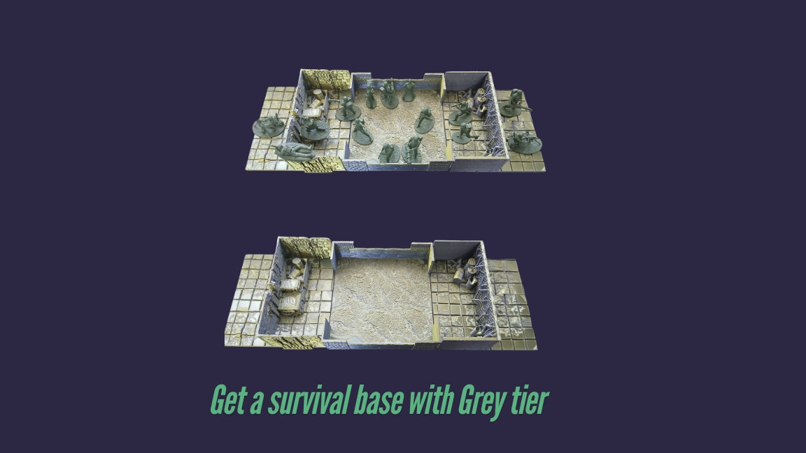 Zombie wars Grey Tier 120 character Box set with survival base
